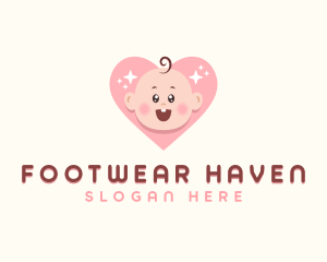 Cute Baby Heart logo design