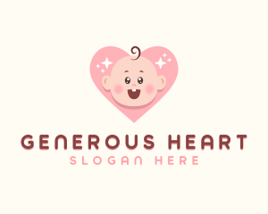 Cute Baby Heart logo design