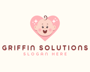 Cute Baby Heart logo design