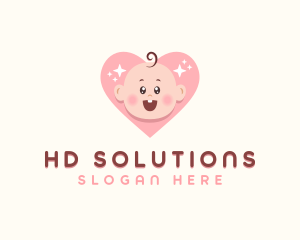 Cute Baby Heart logo design