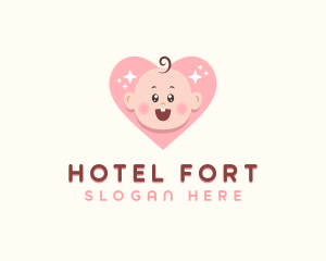 Cute Baby Heart logo design