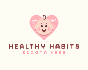 Cute Baby Heart logo design