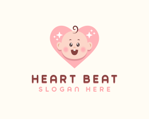 Cute Baby Heart logo design