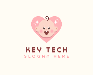 Cute Baby Heart logo design