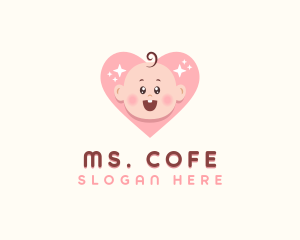 Cute Baby Heart logo design