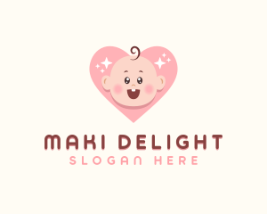 Cute Baby Heart logo design