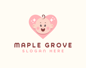 Cute Baby Heart logo design