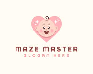 Cute Baby Heart logo design