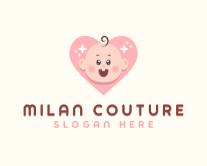 Cute Baby Heart logo design