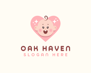 Cute Baby Heart logo design