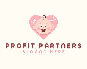 Cute Baby Heart logo design