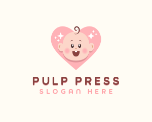 Cute Baby Heart logo design