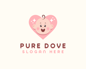 Cute Baby Heart logo design