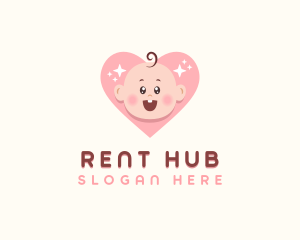 Cute Baby Heart logo design