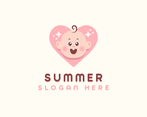 Cute Baby Heart logo design