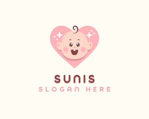 Cute Baby Heart logo design