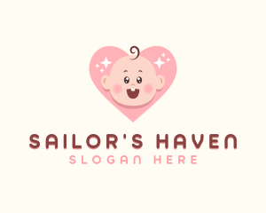 Cute Baby Heart logo design