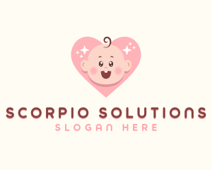 Cute Baby Heart logo design