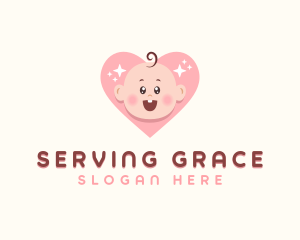 Cute Baby Heart logo design