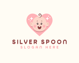 Cute Baby Heart logo design