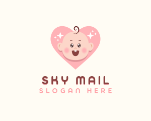 Cute Baby Heart logo design