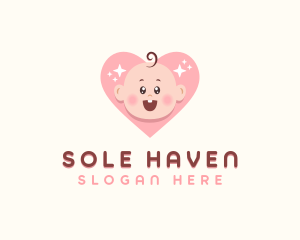 Cute Baby Heart logo design