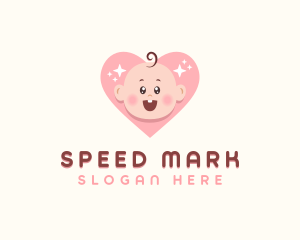 Cute Baby Heart logo design