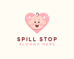 Cute Baby Heart logo design