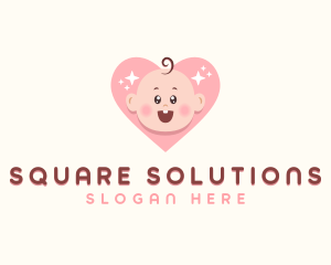 Cute Baby Heart logo design