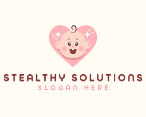 Cute Baby Heart logo design