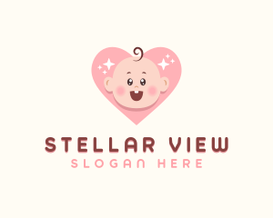 Cute Baby Heart logo design