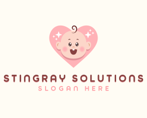 Cute Baby Heart logo design