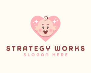 Cute Baby Heart logo design