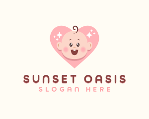 Cute Baby Heart logo design