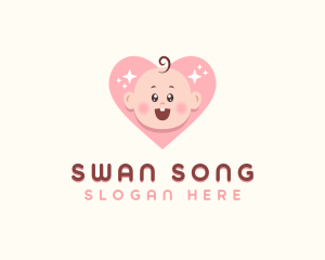 Cute Baby Heart logo design