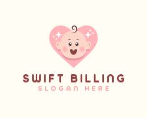 Cute Baby Heart logo design