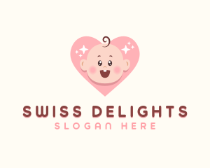 Cute Baby Heart logo design