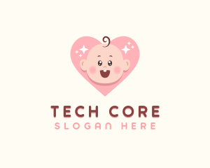 Cute Baby Heart logo design