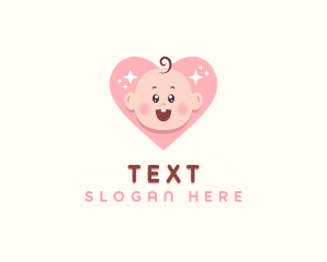 Cute Baby Heart logo design