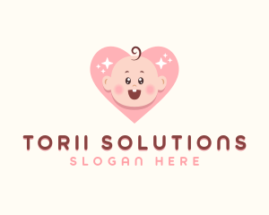 Cute Baby Heart logo design