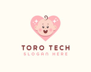 Cute Baby Heart logo design