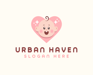 Cute Baby Heart logo design