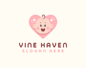 Cute Baby Heart logo design