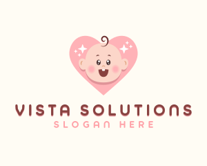 Cute Baby Heart logo design