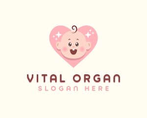 Cute Baby Heart logo design