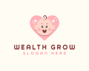 Cute Baby Heart logo design