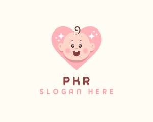 Cute Baby Heart logo design