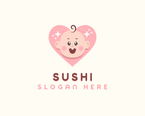 Cute Baby Heart logo design