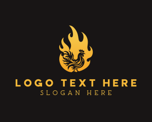 Bbq - Fire Chicken Grilling Restaurant logo design