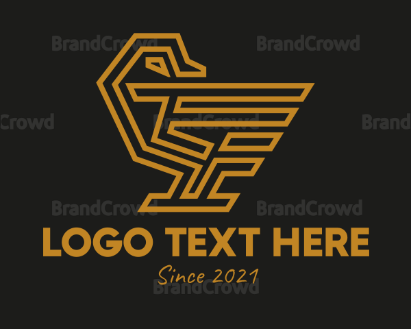 Golden Geometric Duck Logo